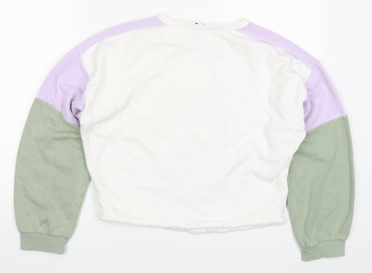 H&M Womens Multicoloured Colourblock Cotton Pullover Sweatshirt Size XS Pullover - Fresno California