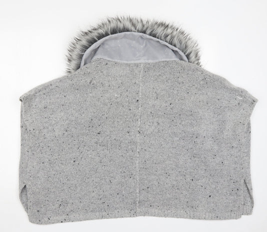 Primark Girls Grey V-Neck  Acrylic Cardigan Jumper Size 10-11 Years