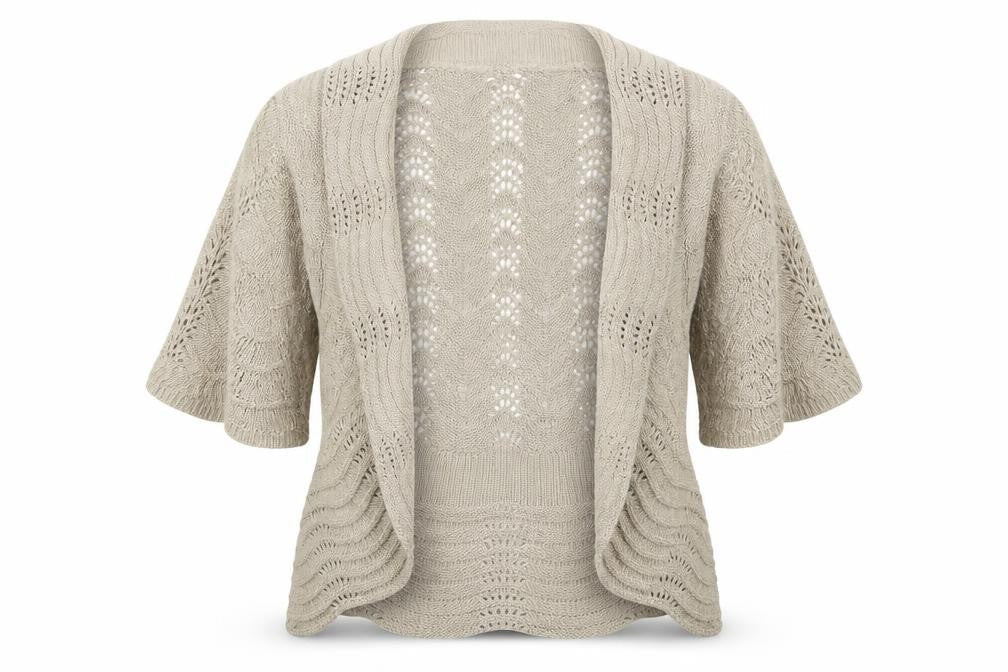 M&Co Womens Beige V-Neck  Cotton Cardigan Jumper Size M