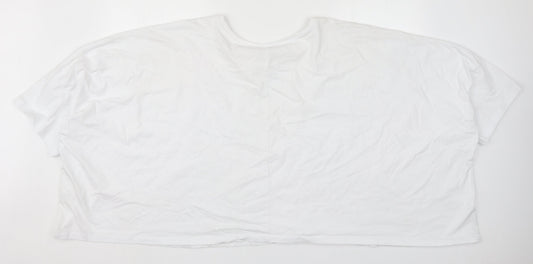 ASOS Womens White  Cotton Cropped T-Shirt Size 30 Round Neck