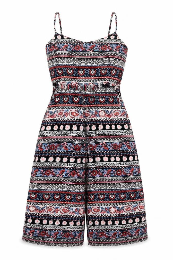 New Look Womens Multicoloured Geometric Viscose Jumpsuit One-Piece Size 4 L13 in Zip