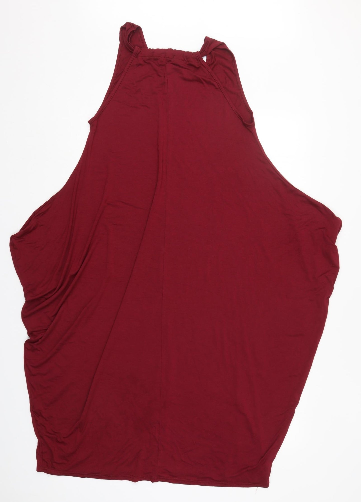 Boohoo Womens Red  Viscose Tank Dress  Size M  Round Neck Pullover