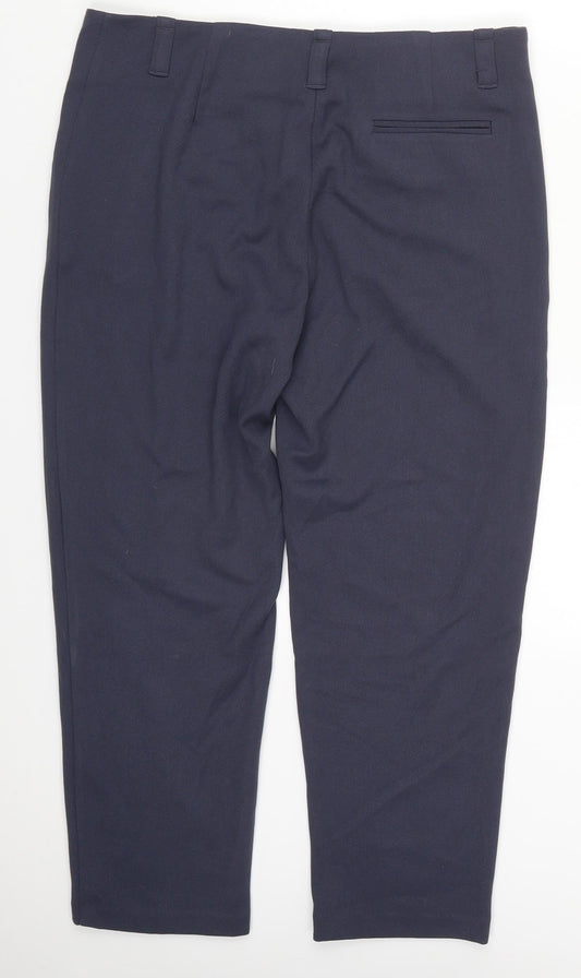 Preworn Womens Blue  Polyester Trousers  Size 10 L24 in Regular Hook & Eye