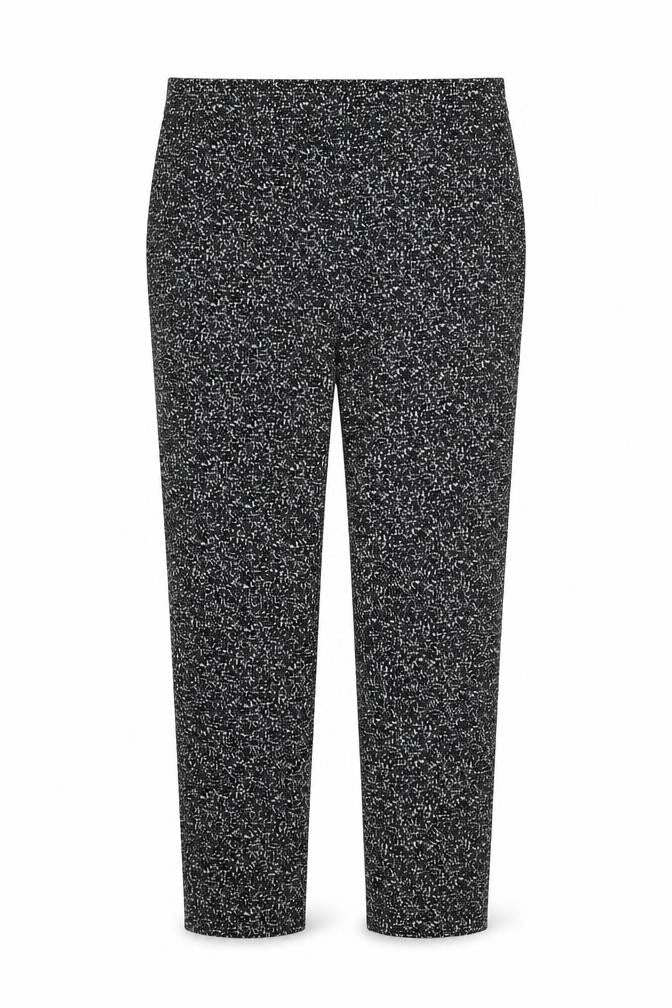 Elaine Rose Womens Black Geometric Nylon Trousers  Size 10 L27 in Regular Hook & Eye