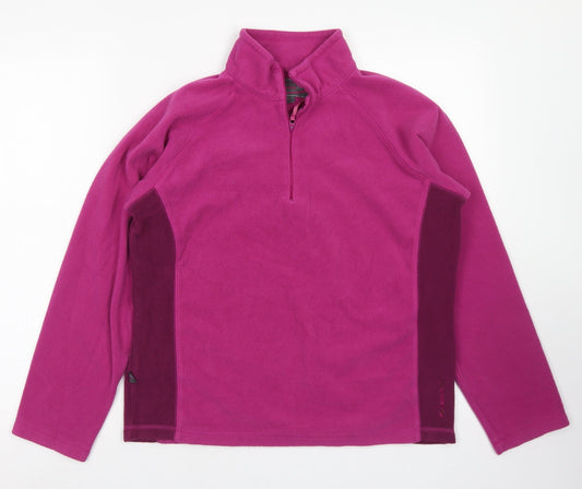 Mountain Life Womens Purple Colourblock Polyester Pullover Sweatshirt Size 12  Zip