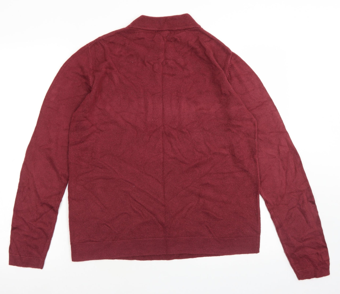 Originals Womens Red Mock Neck  Acrylic Pullover Jumper Size 12