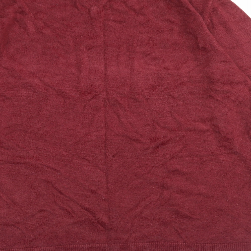 Originals Womens Red Mock Neck  Acrylic Pullover Jumper Size 12