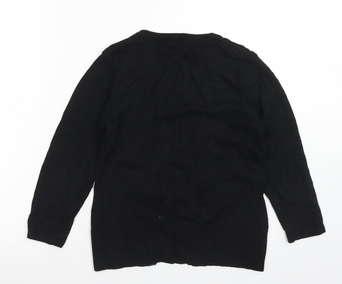 Precis Womens Black Crew Neck  Viscose Pullover Jumper Size S