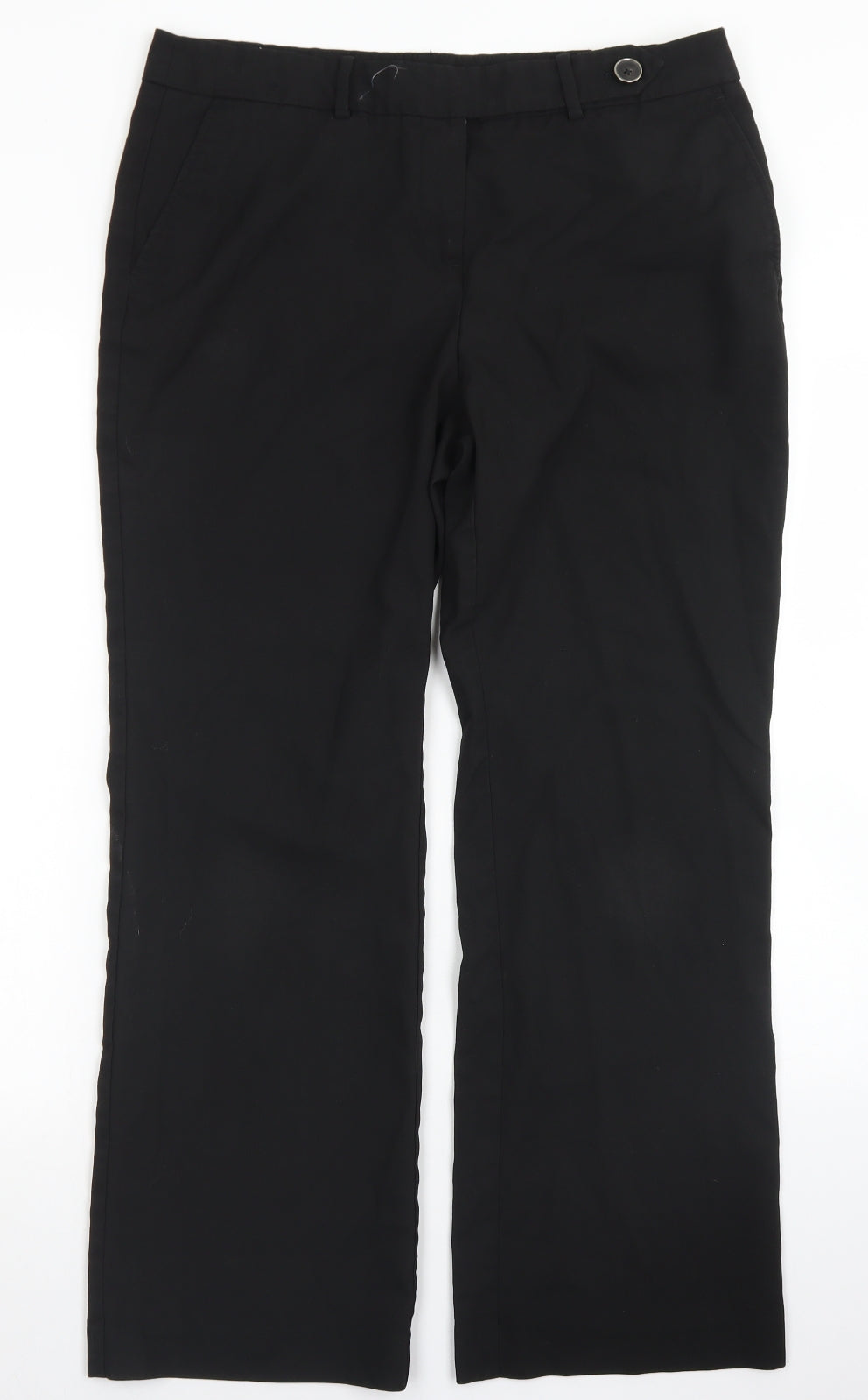 NEXT Womens Black  Polyester Dress Pants Trousers Size 14 L28 in Regular Hook & Eye