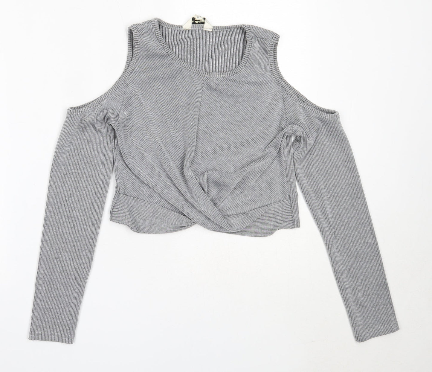 Miss Selfridge Womens Grey Round Neck  Polyester Pullover Jumper Size 14