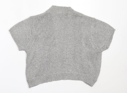 NEXT Womens Grey Round Neck  Viscose Cardigan Jumper Size 14