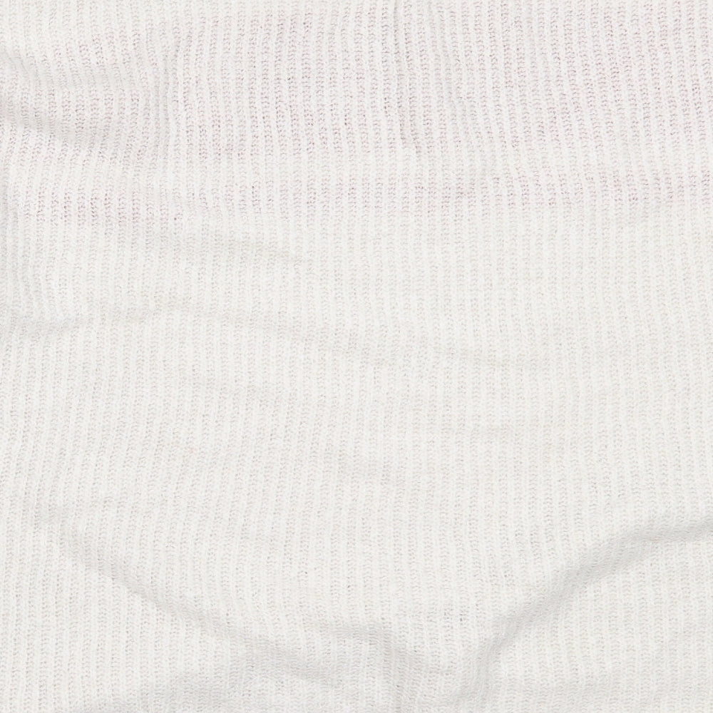 H&M Womens Ivory Round Neck  Acrylic Pullover Jumper Size M