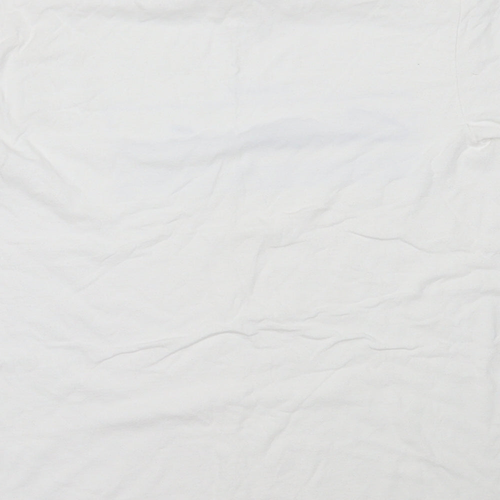 Topman Mens White  Cotton  T-Shirt Size S Round Neck