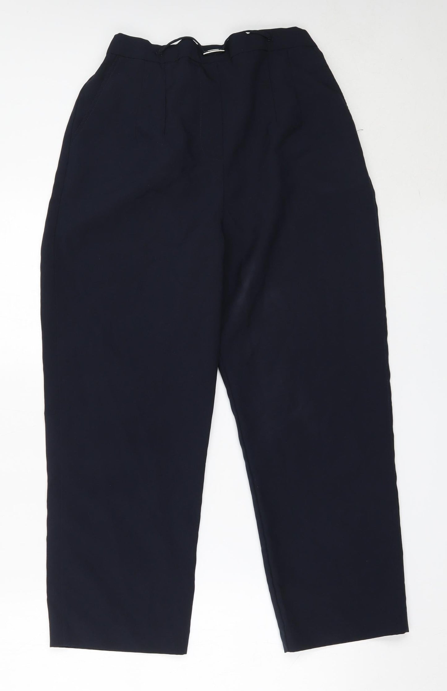 Sarah Hamilton Womens Blue  Polyester Trousers  Size 14 L24.5 in Regular