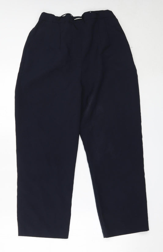 Sarah Hamilton Womens Blue  Polyester Trousers  Size 14 L24.5 in Regular