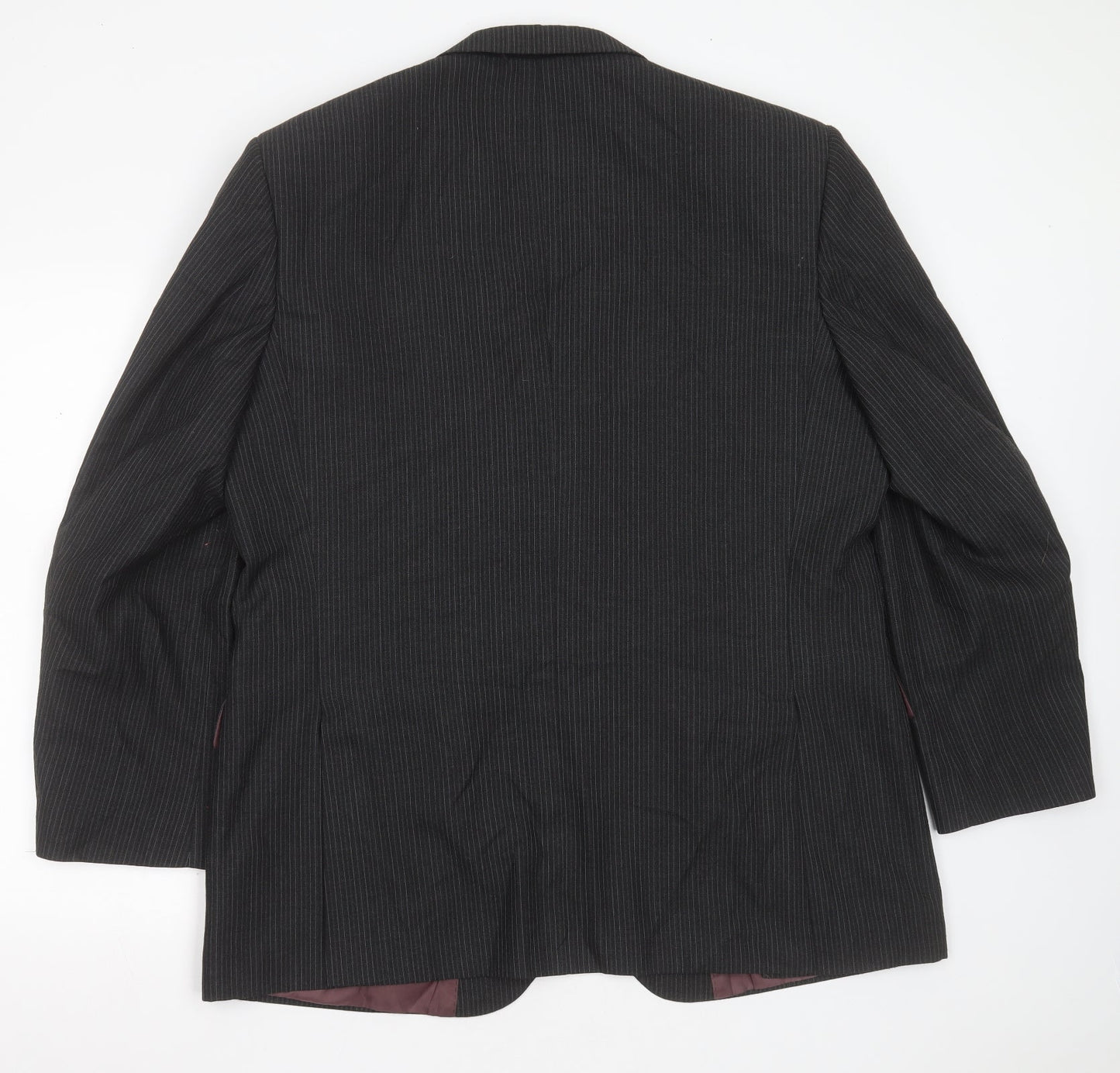 F&F Mens Grey Striped Polyester Jacket Suit Jacket Size 46