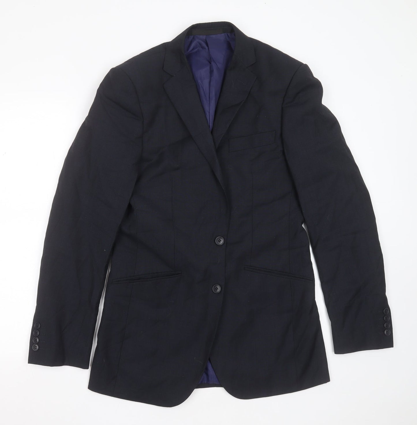 Marks and Spencer Mens Blue  Polyester Jacket Suit Jacket Size 36