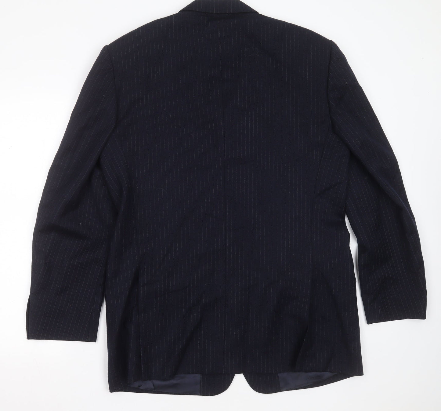 aledoa Mens Blue Striped Wool Jacket Suit Jacket Size 38