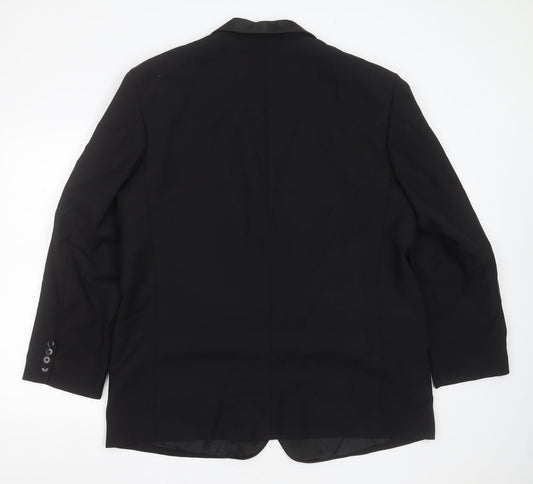 Preworn Mens Black  Polyester Jacket Suit Jacket Size 46