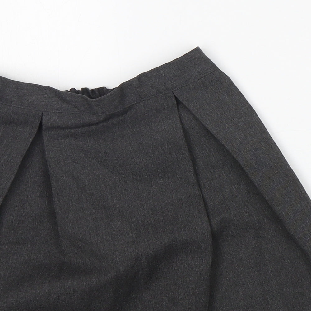 Nutmeg Girls Grey  Polyester A-Line Skirt Size 7-8 Years  Regular Button - two pockets