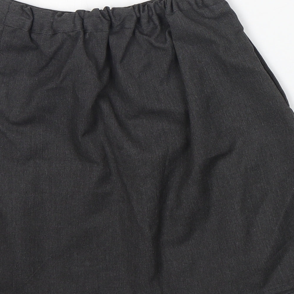 Nutmeg Girls Grey  Polyester A-Line Skirt Size 7-8 Years  Regular Button - two pockets