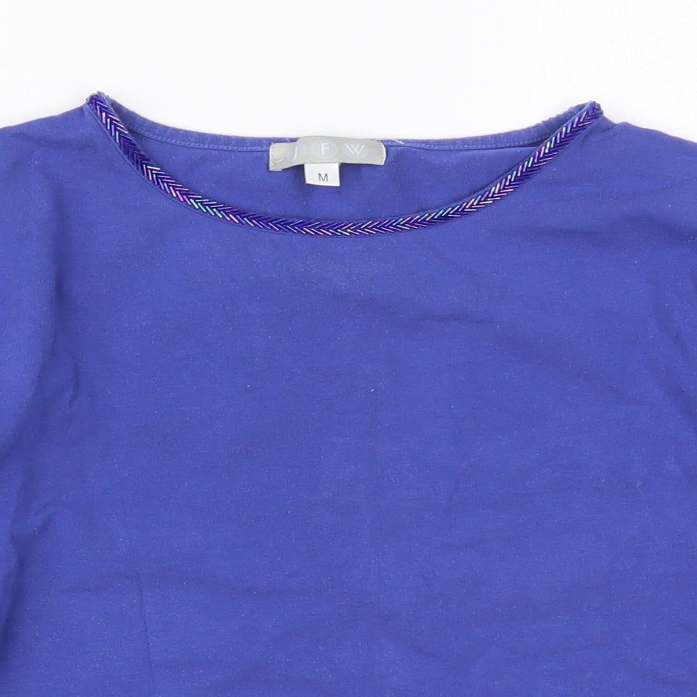 JFW Womens Blue  Cotton Basic T-Shirt Size M Round Neck