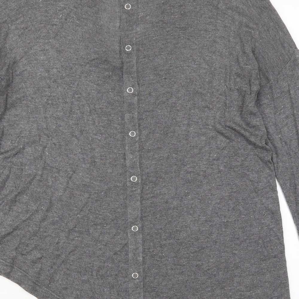 NEXT Womens Grey V-Neck  Viscose Pullover Jumper Size 10
