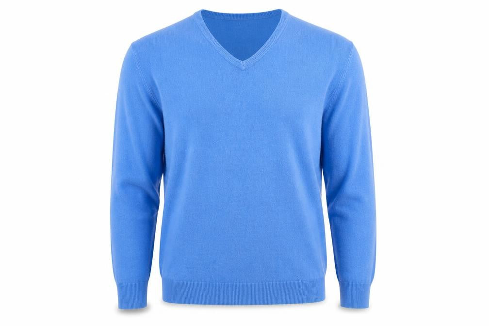 Marks and Spencer Mens Blue V-Neck  Acrylic Pullover Jumper Size M