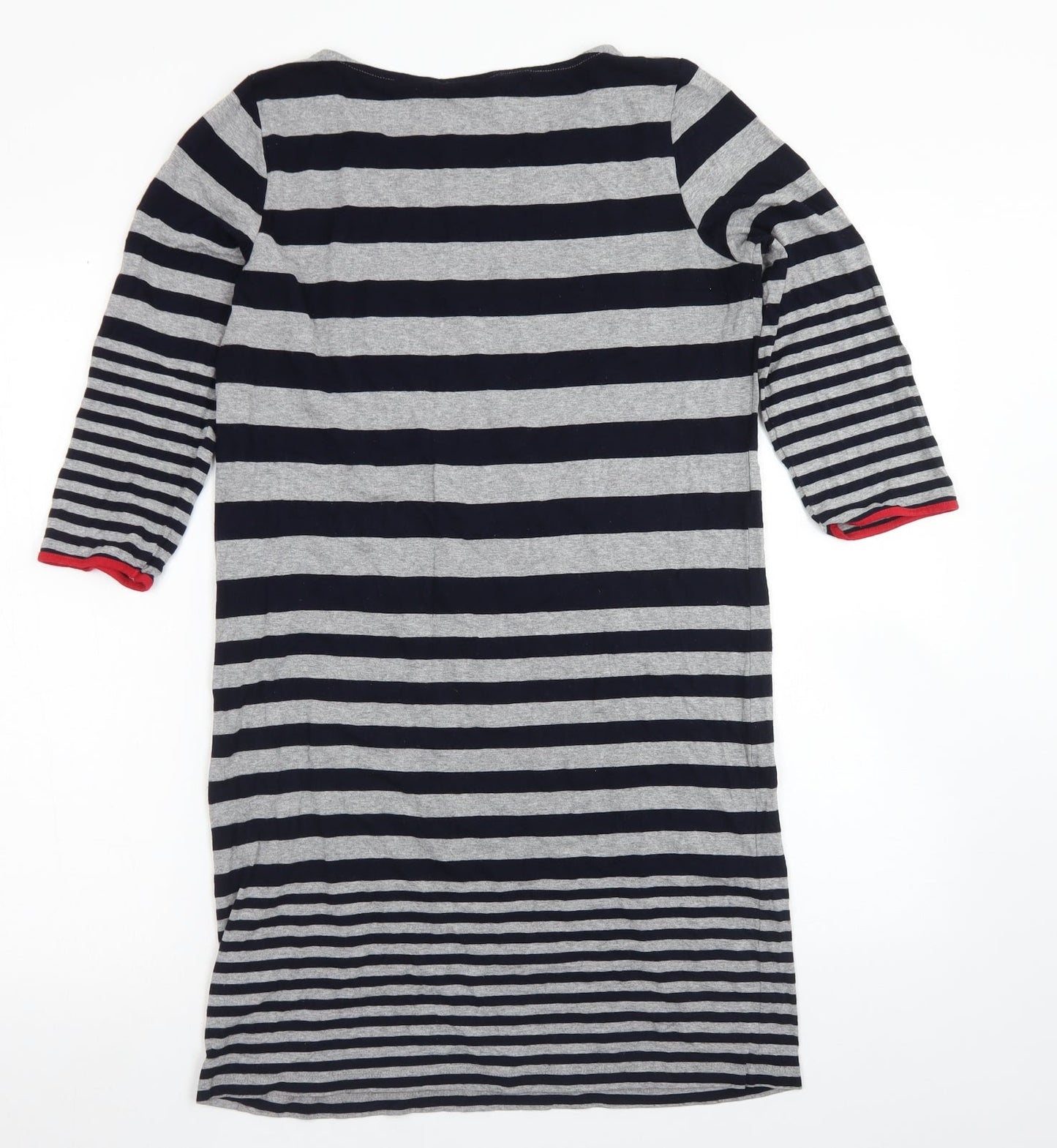 Autograph Womens Grey Striped Viscose A-Line  Size 12  Round Neck
