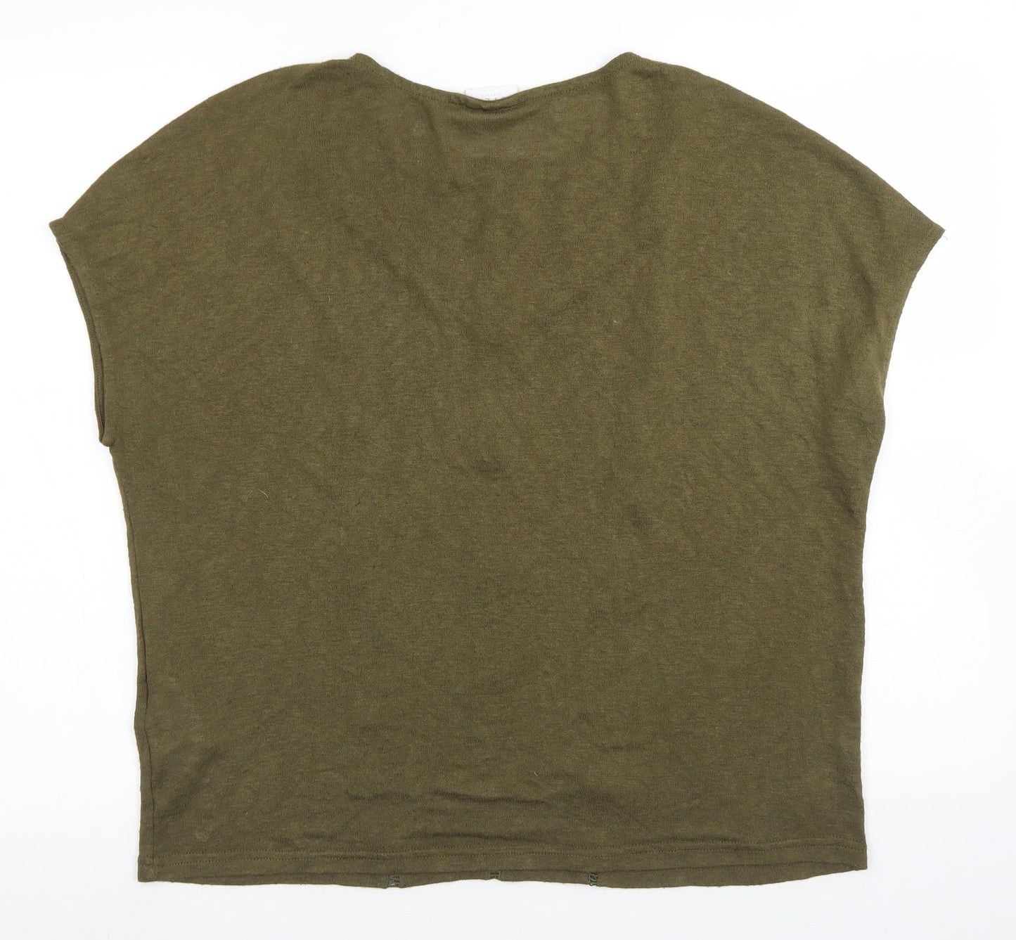 VILA Womens Green  Polyester Basic T-Shirt Size XL Round Neck