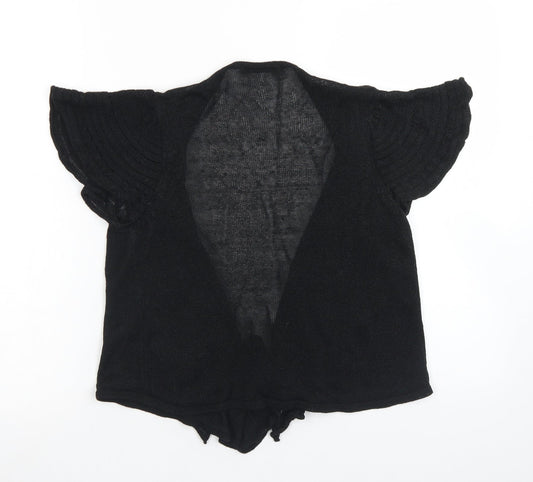Marks & Spencer Womens Black Round Neck  Linen Cardigan Jumper Size 12