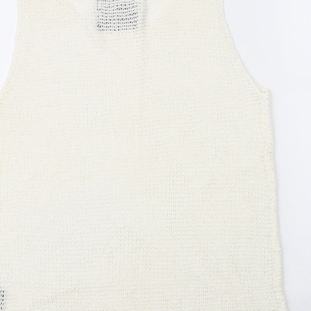 Gestuz Womens Ivory  Nylon Basic Tank Size XL Round Neck