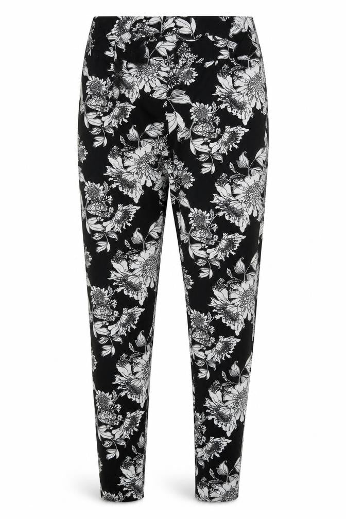 H&M Womens Black Floral Polyester Sweatpants Trousers Size S L30 in Regular