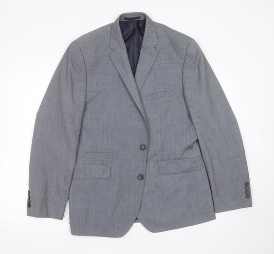 Burton Mens Grey  Polyester Jacket Suit Jacket Size 42   - tailored fit