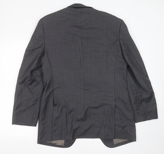 Marks and Spencer Mens Grey Striped Wool Jacket Suit Jacket Size 38
