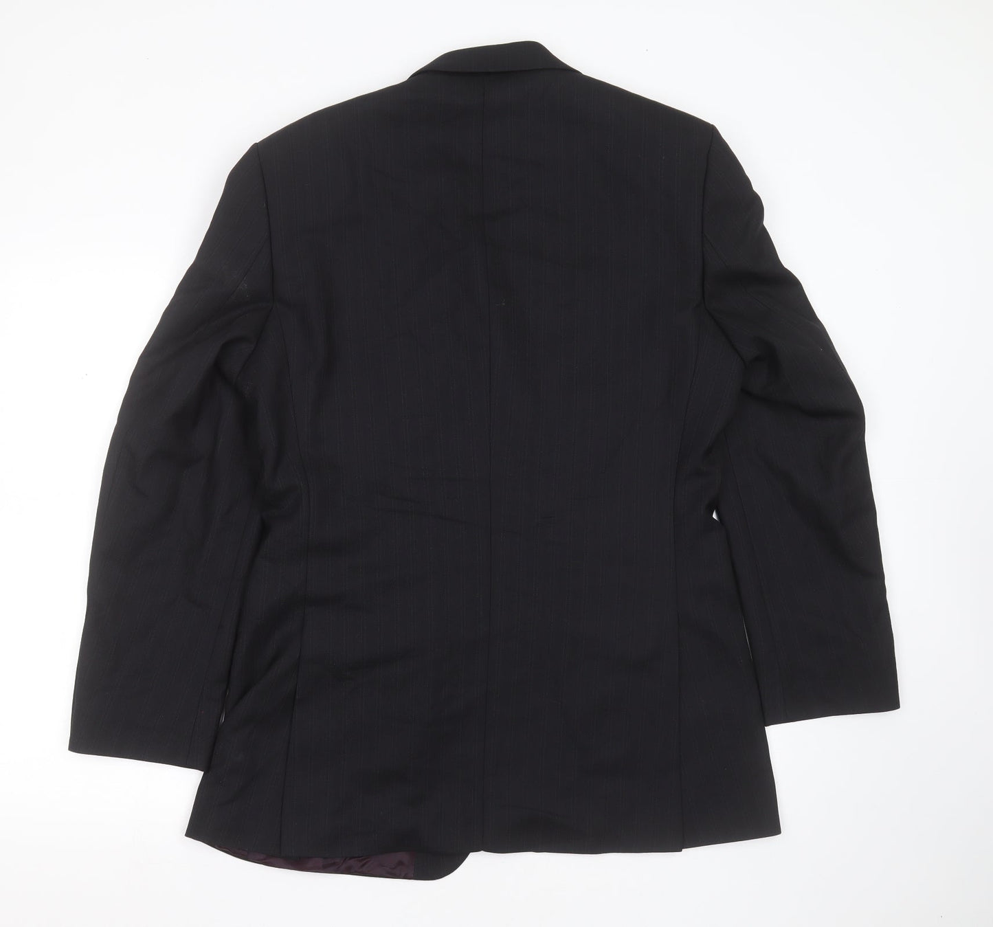 Burton Mens Black Striped Polyester Jacket Suit Jacket Size 40