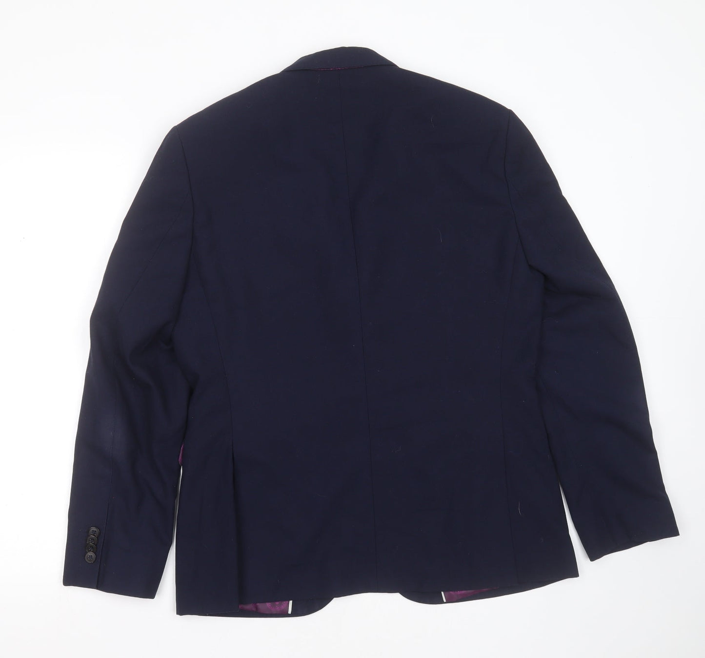 Burton Mens Blue  Polyester Jacket Suit Jacket Size 40