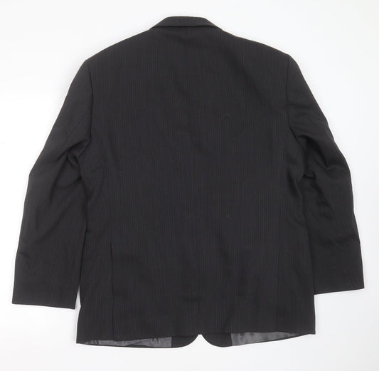 BHS Mens Grey Herringbone Polyester Jacket Suit Jacket Size 42