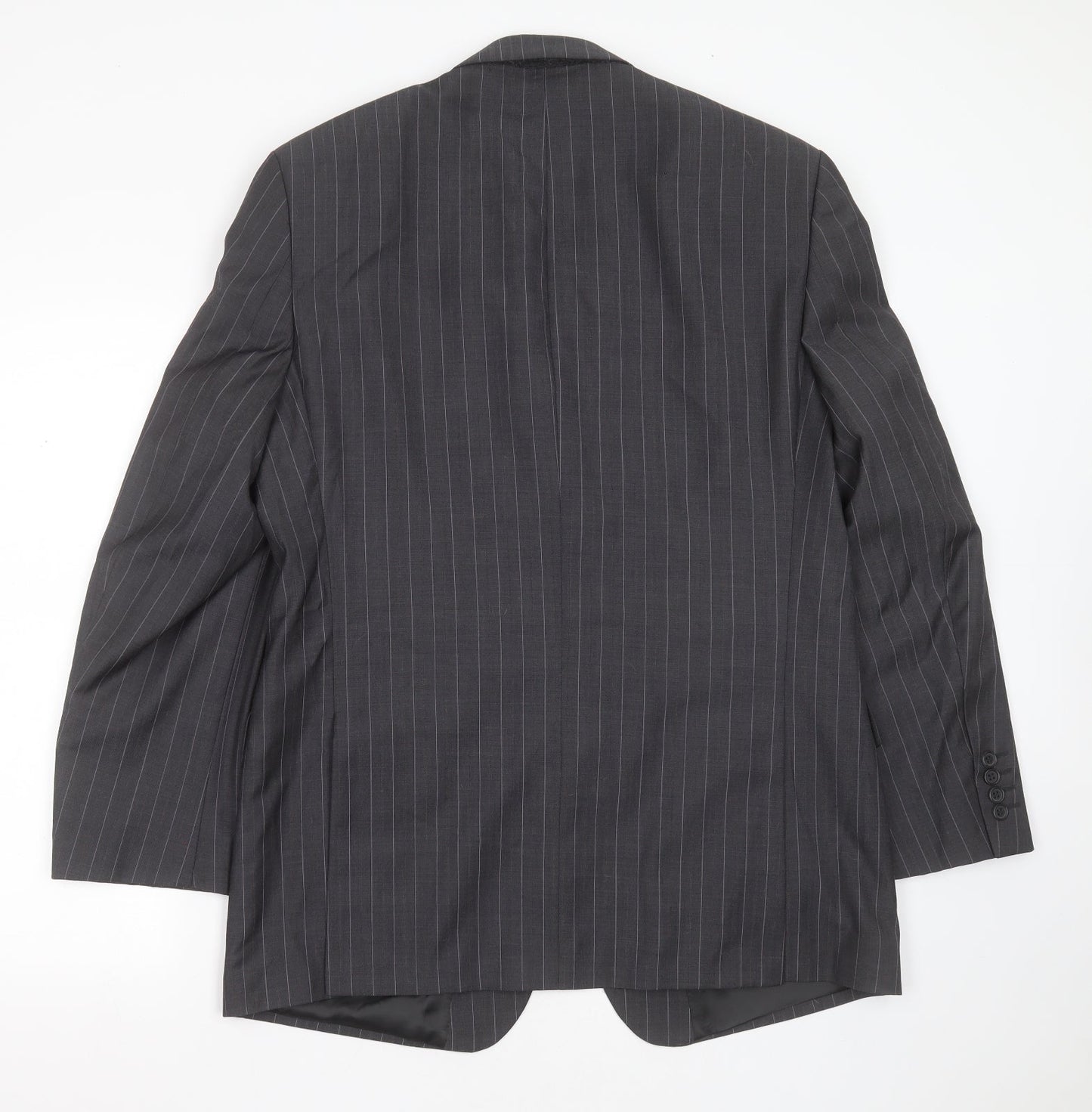 Marks and Spencer Mens Grey Striped Wool Jacket Suit Jacket Size 42
