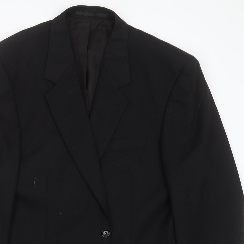 howard hardy Mens Black  Wool Jacket Suit Jacket Size 42
