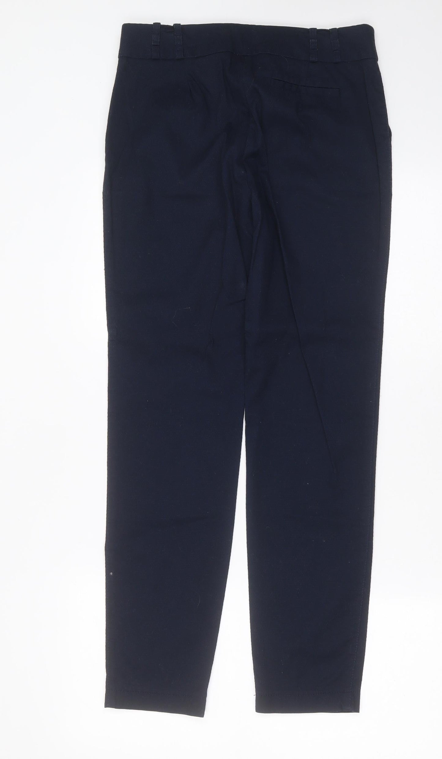 NEXT Womens Blue Geometric Cotton Trousers  Size 8 L28 in Regular
