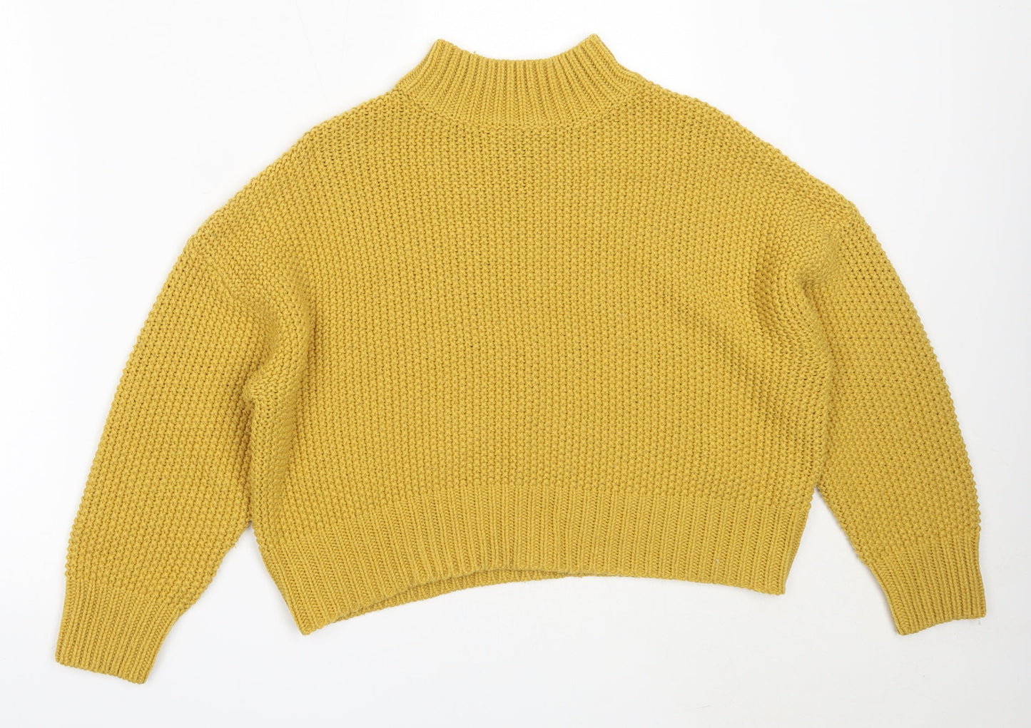 New Look Womens Yellow Round Neck  Acrylic Pullover Jumper Size S
