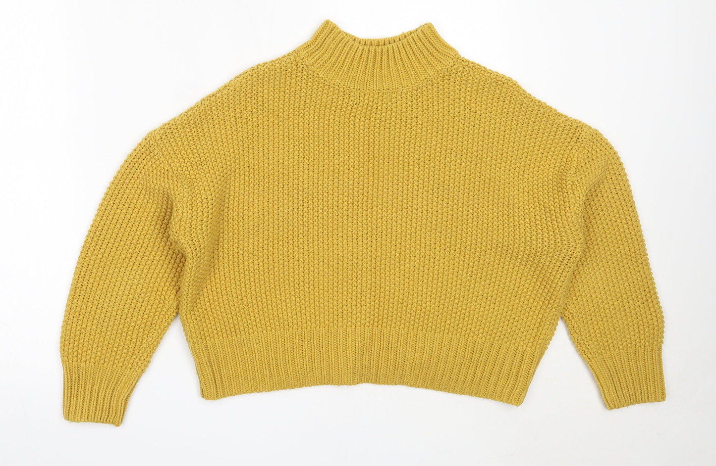 New Look Womens Yellow Round Neck  Acrylic Pullover Jumper Size S