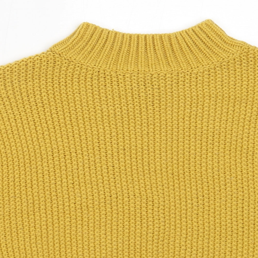 New Look Womens Yellow Round Neck  Acrylic Pullover Jumper Size S