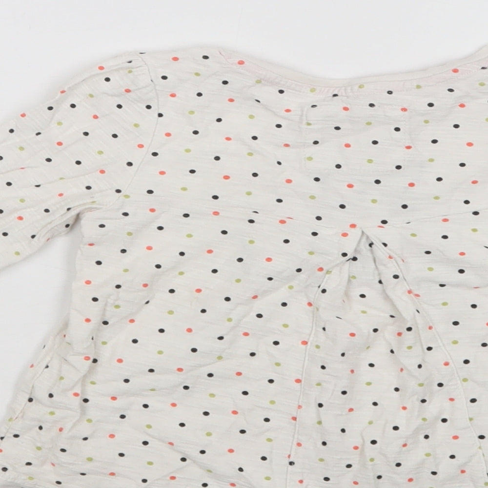 TU Baby White Polka Dot Cotton Basic Blouse Size 18-24 Months Crew Neck  - So Cute