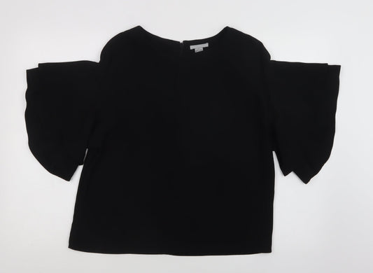 H&M Womens Black  Polyester Basic Blouse Size S Round Neck