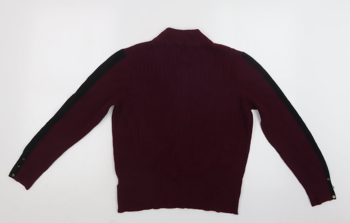M7S Womens Purple Mock Neck  Viscose Pullover Jumper Size 16