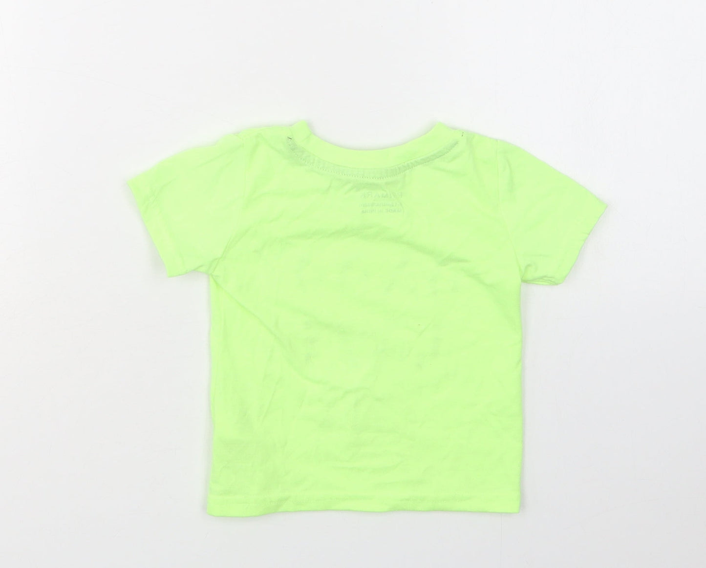 Primarkj Baby Green  Polyester Basic T-Shirt Size 9-12 Months Crew Neck