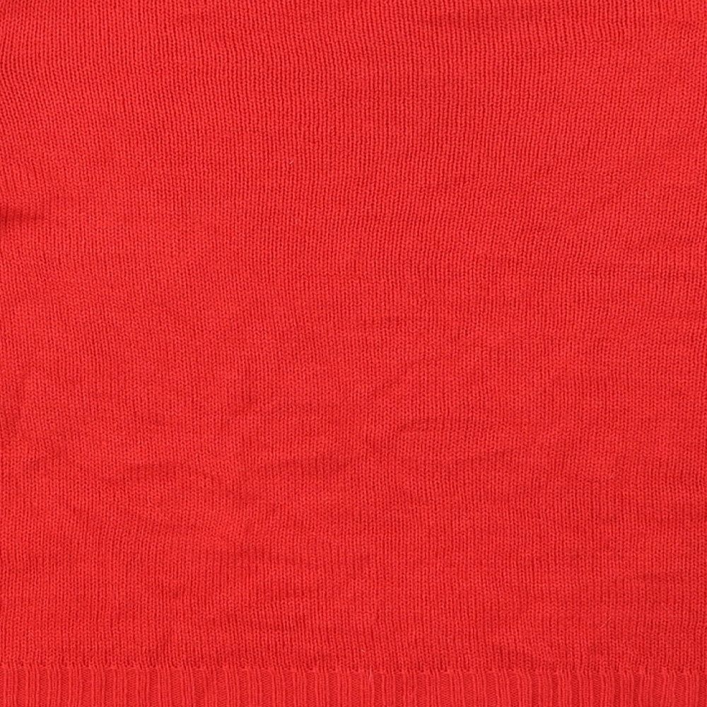 H&M Womens Red Round Neck  Acrylic Pullover Jumper Size L