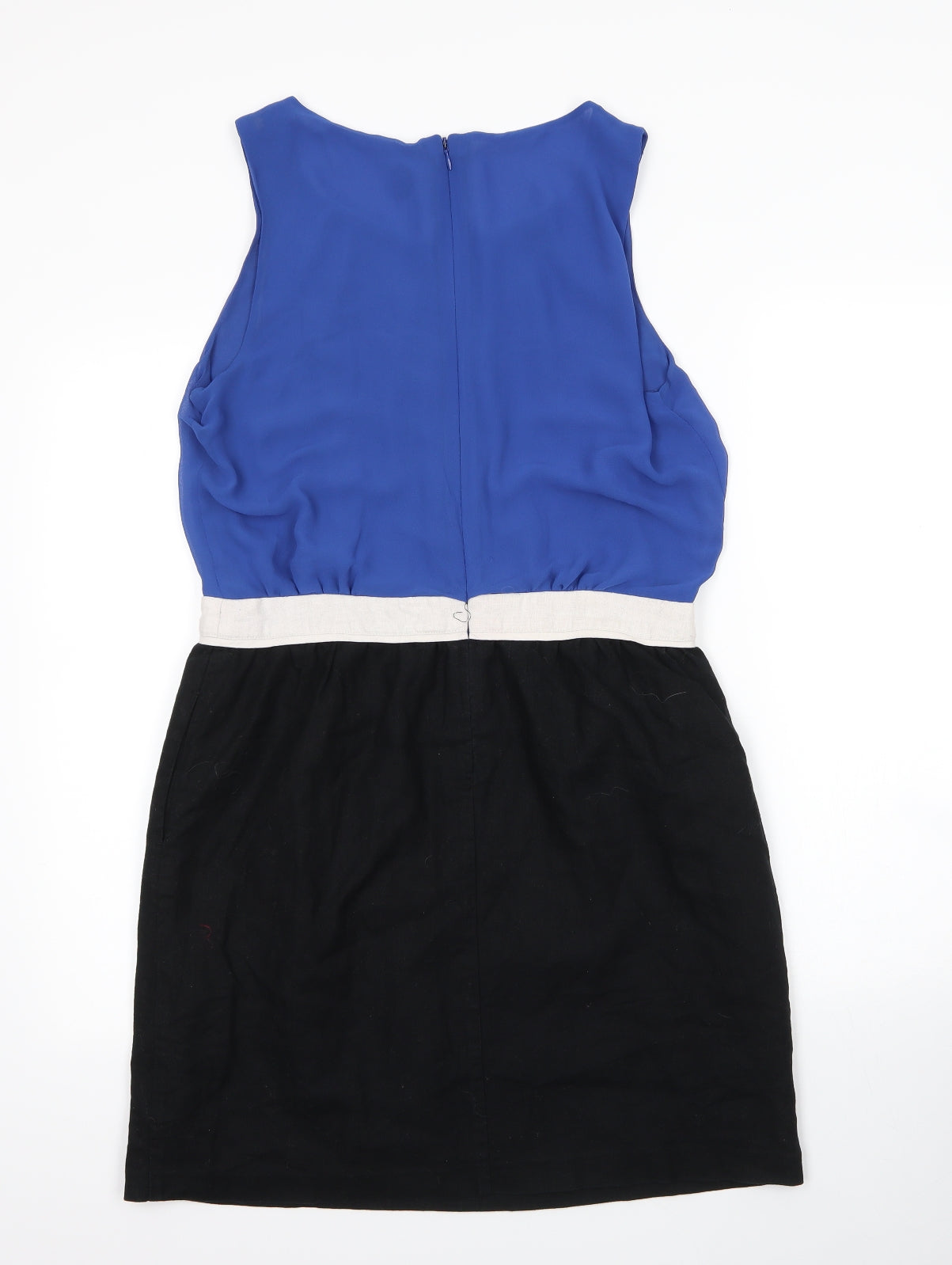 NEXT Womens Blue  Cotton A-Line  Size 12  Round Neck Zip